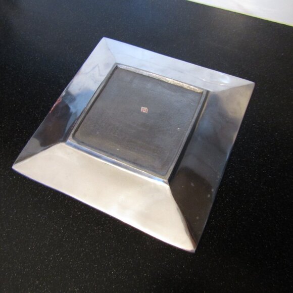 Square silver tray with mother of pearl inlay - Picture 4 of 4